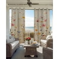 thumbnail image 4 of Botanical Flower Blackout Curtains 45 Inches Long for Bedroom, Retro Colored Spring Floral Herb Thermal Insulated Room Darkening Black Out Window Curtain Panels Grommet Drapes for Living Room, 4 of 8