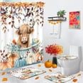 thumbnail image 2 of Autumn Orange Fallen Maple Leaves Bathroom Set with Shower Curtain sets and Rugs Accessory, Fall Wood Fall Shower Curtain for Bathroom Decor 4 Pcs, 2 of 8