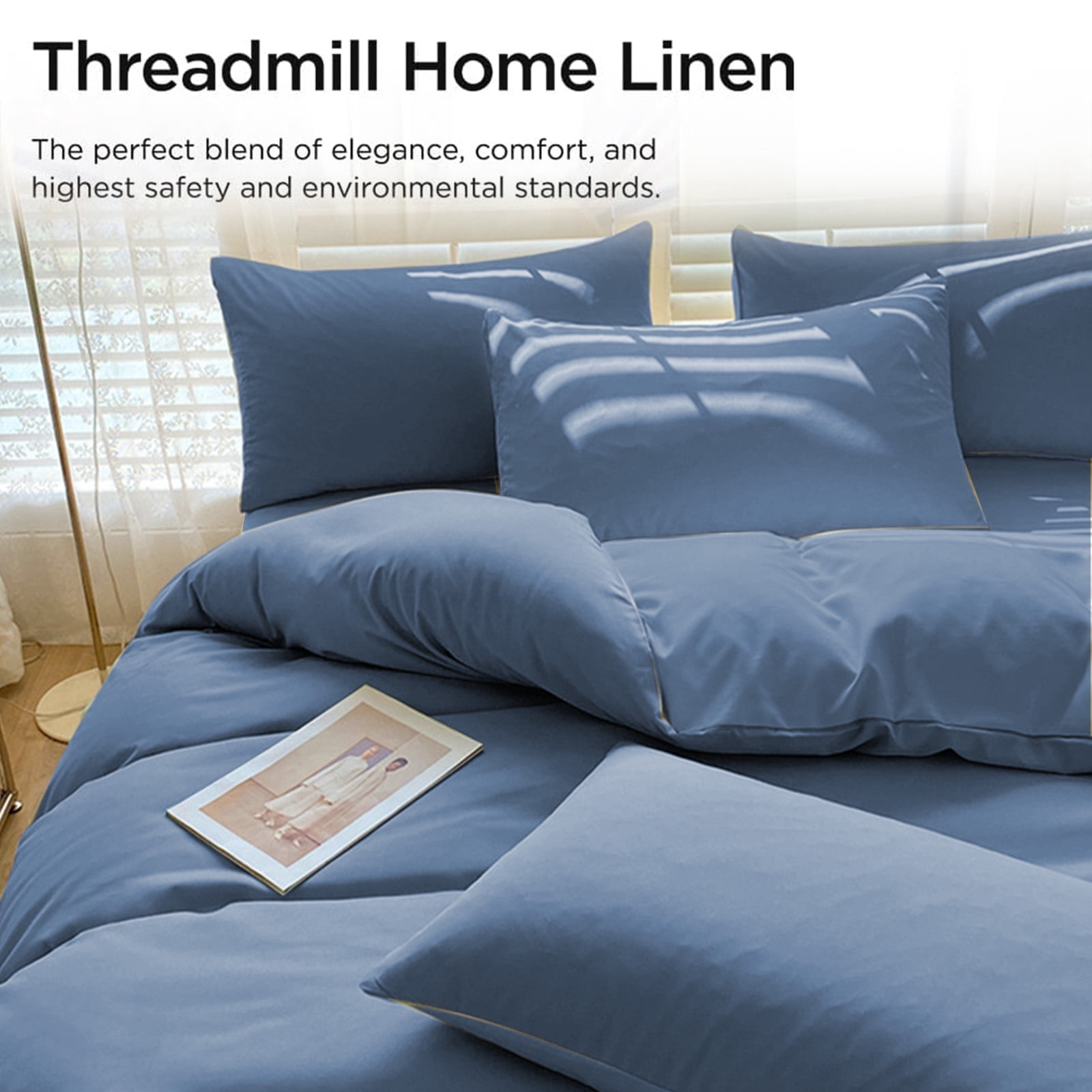 Muecwrye Bedding Comforter Sets, Queen Sheet Set,Washable Cotton Sheets, King Size Comforter Set, Twin Mattress Protector, Standard Size Set of 4 (1 Duvet Cover, 1 Bed sheet, 2 Pillow Covers)