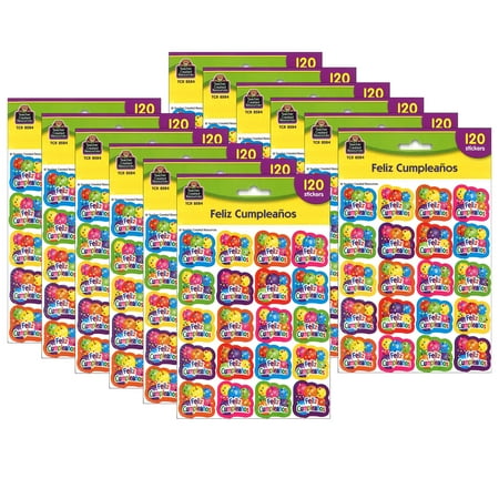 UPC: 0194629102730 | Feliz Cumpleanos Stickers 120 Per Pack 12 Packs