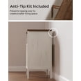 thumbnail image 4 of EYYTHUNG Record Player Stand Set of 2 with Vinyl Record Storage Holds up to 180 Albums, Large Turntable Stand Dispaly Shelf, Farmhouse Wood End Table, Rustic White/ Honey Brown, 4 of 7