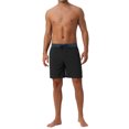 thumbnail image 2 of INSPIRE CHIC Men's Contrast Color Elastic Waist Lining Surfing Drawstring Swimming Shorts 30 Black, 2 of 6