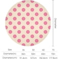 thumbnail image 2 of Tablecloth Pink Polka Dots on Beige Table Cover 70inch Round Washable Table Cloth for Kitchen Dinning Party Tabletop Modern Decoration, 2 of 7
