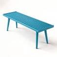 thumbnail image 3 of Mid-Century Modern Full-Size Bench, Teal, 3 of 5
