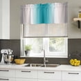 thumbnail image 4 of Turquoise Gray Ombre Curtain Valances for Windows, Kitchen Valance Window Treatments Panel 2 Pack, Farmhouse Teal Gradient Modern Art Rod Pocket Short Curtains for Bathroom Bedroom 54 x 18 Inch, 4 of 8