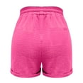 thumbnail image 3 of Seductiva Women's Original Shorts Women's Casual Solid Color Elastic Waist Cotton Linen Sports Shorts Buttocks Real Pocket Shorts Workout Comfy 1PC, 3 of 5