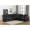 thumbnail image 5 of Hybition Faux Leather Living Room Set Modern Reclining Sectional Sofa Set- Black, 5 of 9