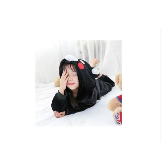 Pijama Kigurumi Black Bear Winter para niños de 4 a 12 años