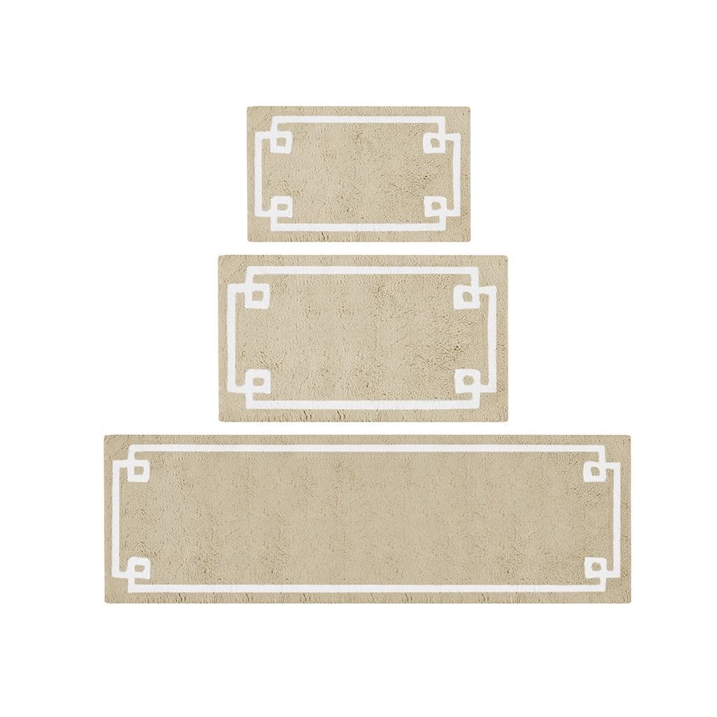 Cotton Tufted Bath Rug 20x30 Inches Medium Pile Bathroom Mat Soft Comfortable Bath Mat with Non-Slip Latex Backing Hotel Style Decorative Rug for Bathroom Shower Tub