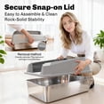 thumbnail image 3 of Stainless Steel Cat Litter Boxes 2 Pack Extra Large High Sides For Big Cats, 3 of 6