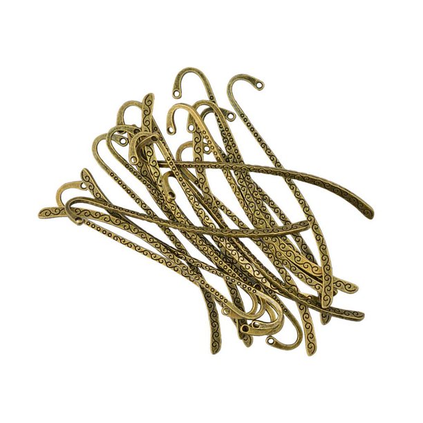 Bearachild 20 Pieces Bronze Beading Line Pattern Hole Bookmarks With For DIY Making Suministros de escritura y corrección