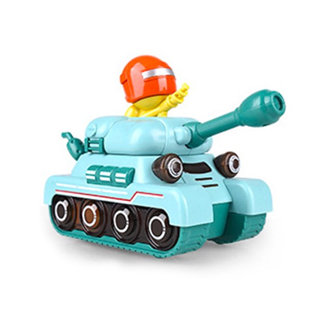 Tank Toy, Tank Toy Rotatable Turret Inertia Tank Truck Toy with Sound and Light Effects for Kids