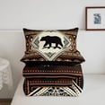 thumbnail image 5 of Manfei Brown Check Pine Full Size Comforter Sets,Retro Bear Grid Bedding Comforter Set,Black Reversible,3-Piece,1 Comforter and 2 Pillowcases, 5 of 7