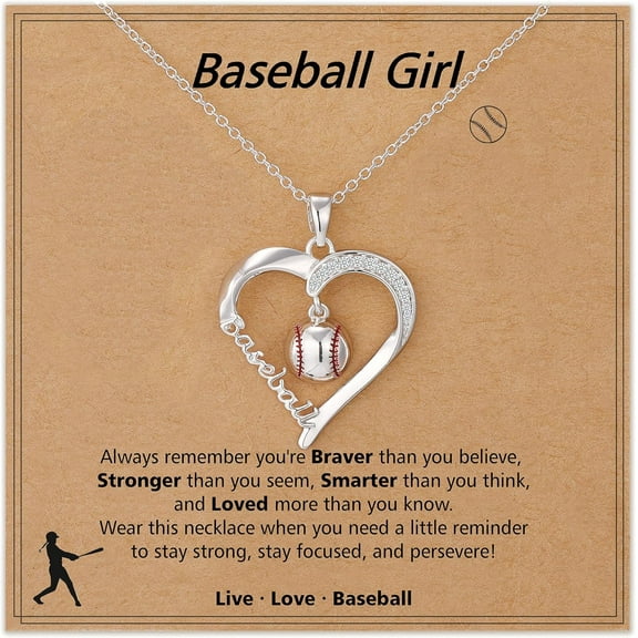 Softball Necklace Gift Suitable for Gils' Sports Accessories Birthday Christmas Jewelry