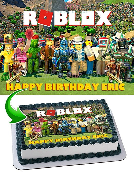 Roblox Edible Cake Topper Personalized Birthday 1 2 Size Sheet Decoration Party Birthday Sugar Frosting Transfer Fondant Image Walmart Com Walmart Com - roblox character easy roblox cake