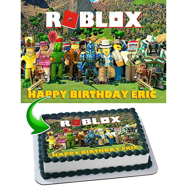 Roblox Edible Cake Topper Personalized Birthday 1 2 Size Sheet