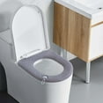 thumbnail image 4 of Thickened Toilet Seat Cover Winter Warm Washable Knitted Universal Fit Bathroom Comfort Essential​(Gray), 4 of 9