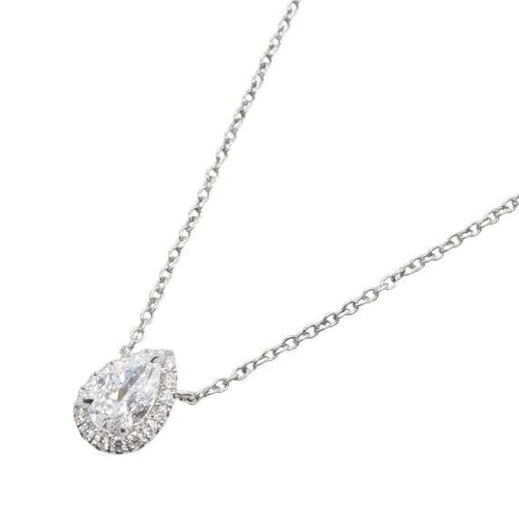 Pre-Owned Harry Winston Pear-Shaped Micro-Powder Diamond Necklace in Pt950 Platinum with...