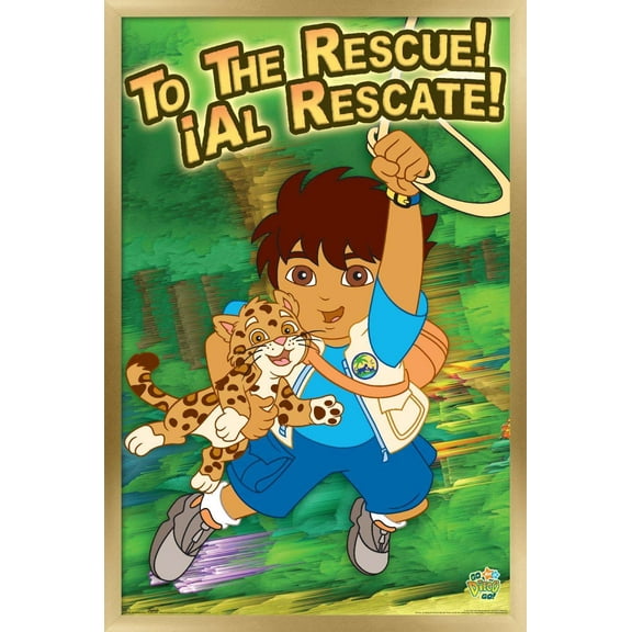 Nickelodeon Go Diego Go - To The Rescue Wall Poster, 14.725" x 22.375", Framed