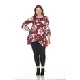 thumbnail image 2 of White Mark Women's Plus Size Floral Blanche Tunic Top, 2 of 4