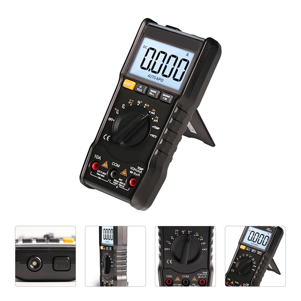 Healifty Digital Multimeter Black ABS Durable Meter Equipment for Testing 1Pc