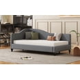 thumbnail image 5 of Gray Twin Size L-Shaped Semi-Enclosed Daybed Featuring Solid Wood Legs, 5 of 14