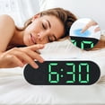 thumbnail image 3 of REGALWOVEN Oval Alarm Clock with Nightlight, Dimmable, 12/24H,USB Port, Wireless Charging, Decorate for Bedroom 7.1 x 3.1 x 2.4 inch Green, 3 of 6