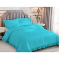 thumbnail image 2 of DNG Creations 5 Piece Vintage Ruffle Pattern Comforter Set Premium Ultra Soft 550 GSM All Season ( Oversized Queen Size ) 100% Egyptian Cotton Solid Turquoise Blue Colour, 2 of 8