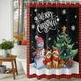 thumbnail image 4 of Christmas Cat Snowman Shower Curtain, Red Buffalo Plaid Winter Snowflake Waterproof Fabric Shower Curtains with 12 Hooks, Bathroom Curtain Set for Bathroom Accessories Decor, 72 x 96 Inches, 4 of 9