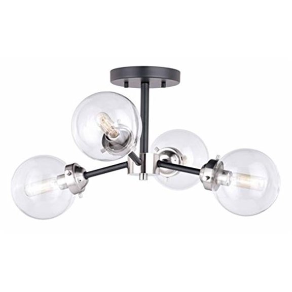 20 in. Orbit Semi-Flush Mount, Satin Nickel & Oil Rubbed Bronze