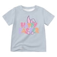 thumbnail image 1 of MIASHUI T-Shirt à Manches Courtes pour Garçons et Filles de Pâques, Imprimés Graphiques Mignons, Col Rond, Gris, 4-5 Ans, 1 of 4