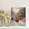 thumbnail image 2 of Qisvanset 12x16 Inch Vintage Red Christmas Train Canvas Wall Art, Winter Holiday Scene Home Seasonal Decor, 2 of 8