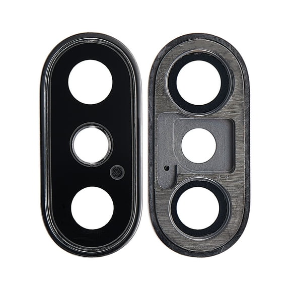 Replacement Back Camera Lens With Bracket & Bezel Compatible For iPhone XS / XS Max (Aftermarket Plus) (Space Gray) (10 Pack)