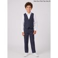 thumbnail image 2 of Boys 2-Piece Formal Vest & Suit Pants Outfit Set, Sizes: 2T to 16 (Slate Navy Plaid), 2 of 6