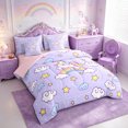 thumbnail image 2 of Manfei Cute Rainbow Unicorn 7-Piece Twin Bedding,Cartoon Starry Sky Bedding Comforter Set,Reversible, 2 of 6