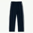 thumbnail image 6 of Men’s Loose Fit Snap Button Track Pants with Side Stripes Drawstring Waistband and Pockets for Sports Casual Wear, 6 of 7