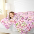 thumbnail image 4 of Homewish Rustic Pink Flower Bedding Comforter Set for Kids, Fashion Cherry Blossoms Twin Comforter Sets, Oil Printing Floral Reversible Bedding Set, Lightweight Room Decor, 2pcs, 4 of 8