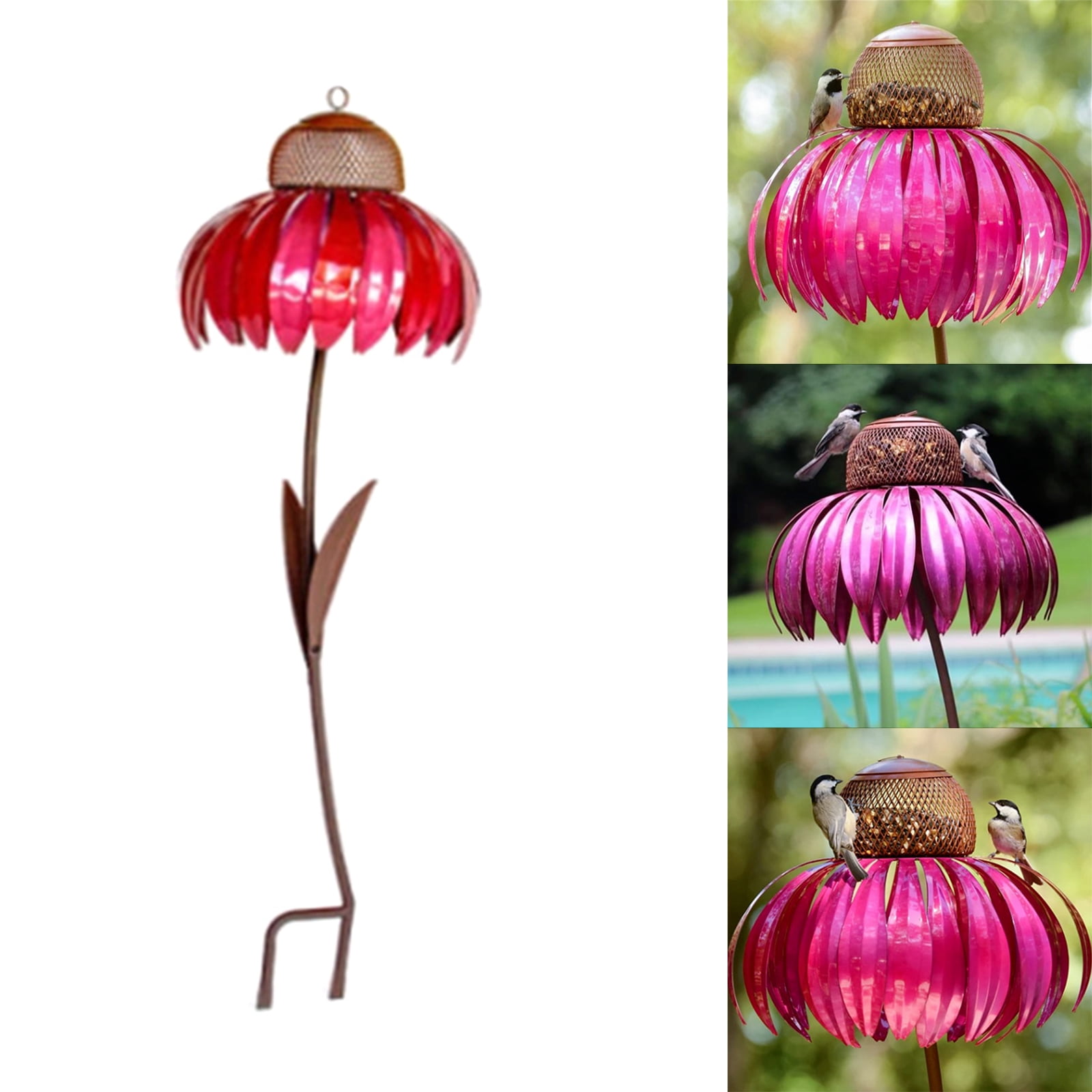 Bird Feeder Garden Decoration for Bird Watching Bird Lovers Hummingbird Outdoors Feeder Coneflower Shape