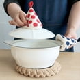 thumbnail image 5 of Cocina Anti-Escaldado Triangular Manejar de Olla Tapa Guantes de Aislamiento Térmico Tela Olla Tapa Olla Chaqueta Roja, 5 of 5