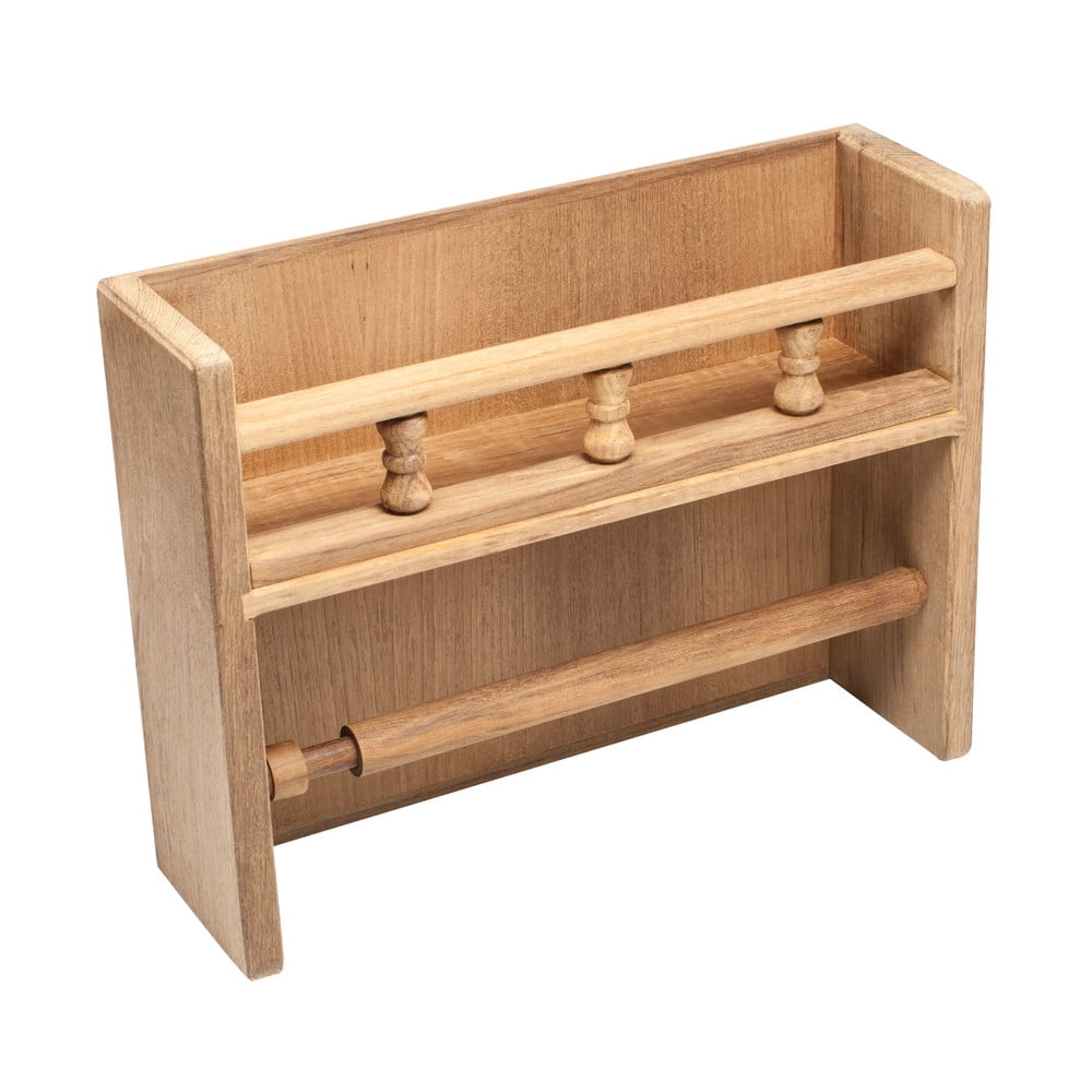 Whitecap 62446 Teak Spice Rack with Paper Towel Holder