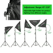 Kshioe 800W 5500K Umbrellas Softbox Continuous Lighting Kit with Backdrop Support System