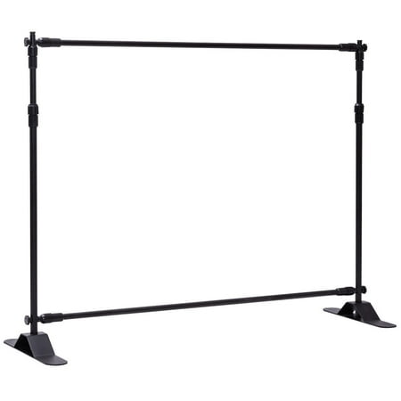 Gymax 8 x8 Banner Stand Adjustable Telescopic Backdrop 