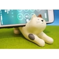 thumbnail image 5 of Soporte para teléfono móvil de escritorio, bonito gatito que se estira para la oficina, adorno para el hogar con manos libres, 5 of 5
