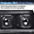 thumbnail image 4 of PIT66 LED Tube Dual Projector Headlights, Fit for 2007-2013 Chevy Avalanche Suburban 2500/2007-2014 Chevy Tahoe Suburban 1500 Corner HeadLamp, Smoke Lens Chrome Housing Clear Reflector, 4 of 5