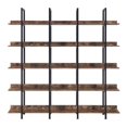 thumbnail image 3 of Hassch 5 Tiers Bookcase Industrial Storage Shelf Display Rack Plant Stand Room Divider for Living Room, Brown, 3 of 10
