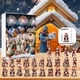 thumbnail image 4 of Decoración navideña, adornos navideños, calendario de adviento de vacaciones de festival, colgante de calendario navideño de 24 días con gorros de Papá Noel, adornos de árbol de Navidad 2D para colgar, 4 of 9