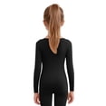 thumbnail image 2 of Raenseen Kids Girls Seamless Thermal Underwear Tops Long Sleeve Pullover Top Undershirt Black M, 2 of 7