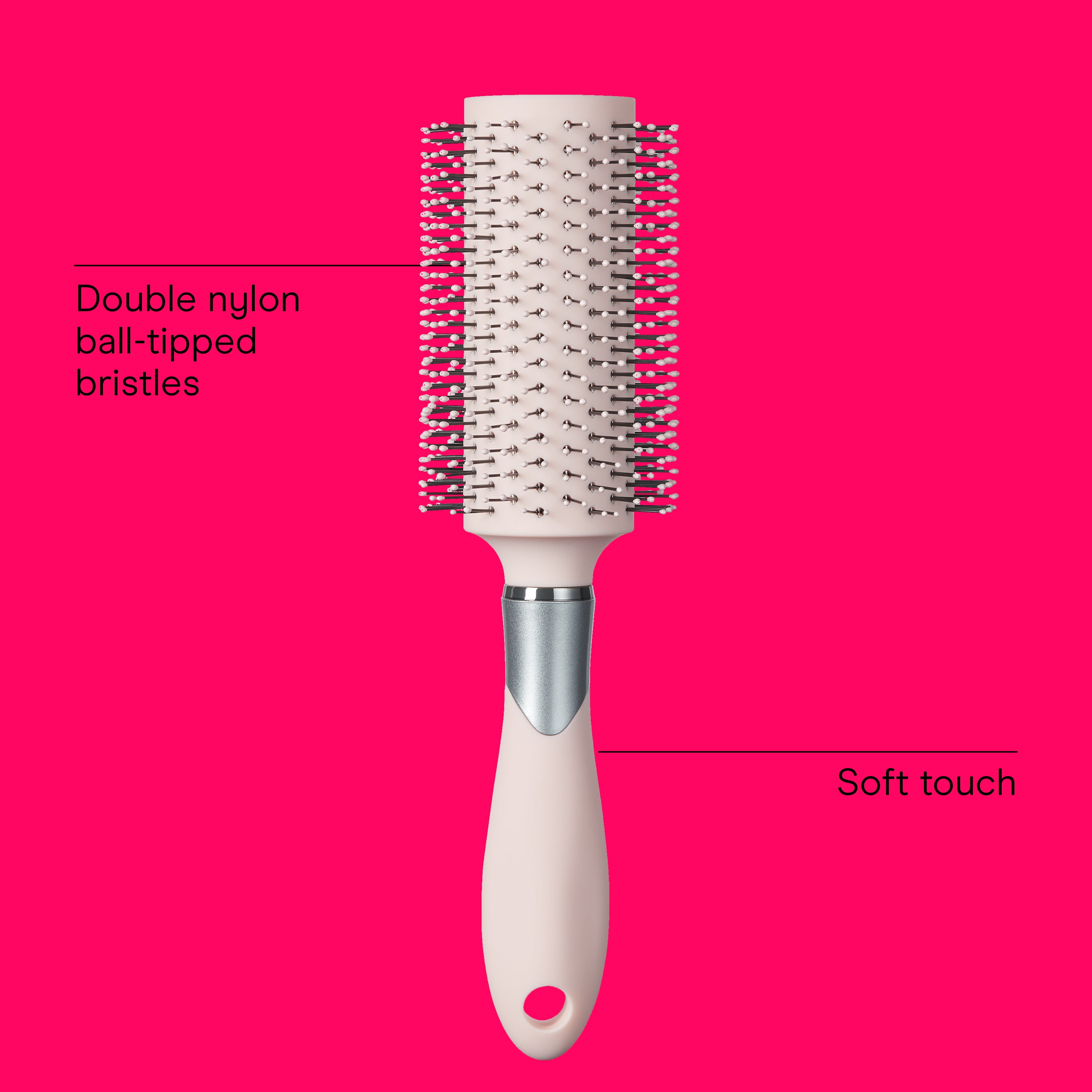 Conair Smooth & Dry Large Round Brush for Blow-Dry Styling, Volumizing Hair Brush