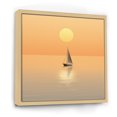 thumbnail image 2 of Designart "Peaceful Shoreline Yellow Sailboat Picture" Coastal Floater Framed Wall Decor, 2 of 5