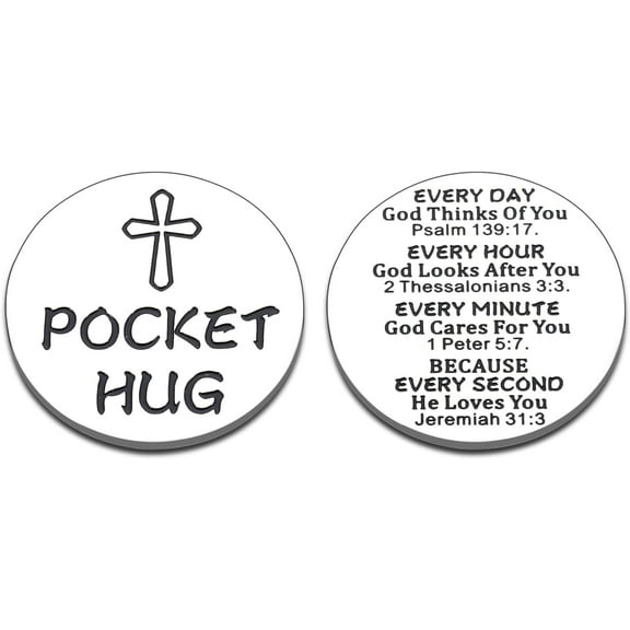 Faith Based Gifts for Men Women Baptism Christian Gifts Confirmation Gifts for Women Faithful Bible Verse Gifts Pocket Hug 1st Communion Gifts for Godson Goddaughter